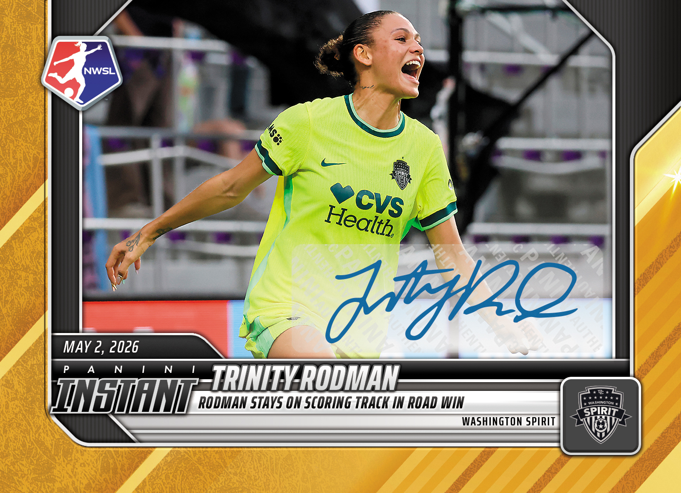 Product image 1 for - Trinity Rodman - 2026 Panini Instant NWSL #49 - Gold /10 Auto