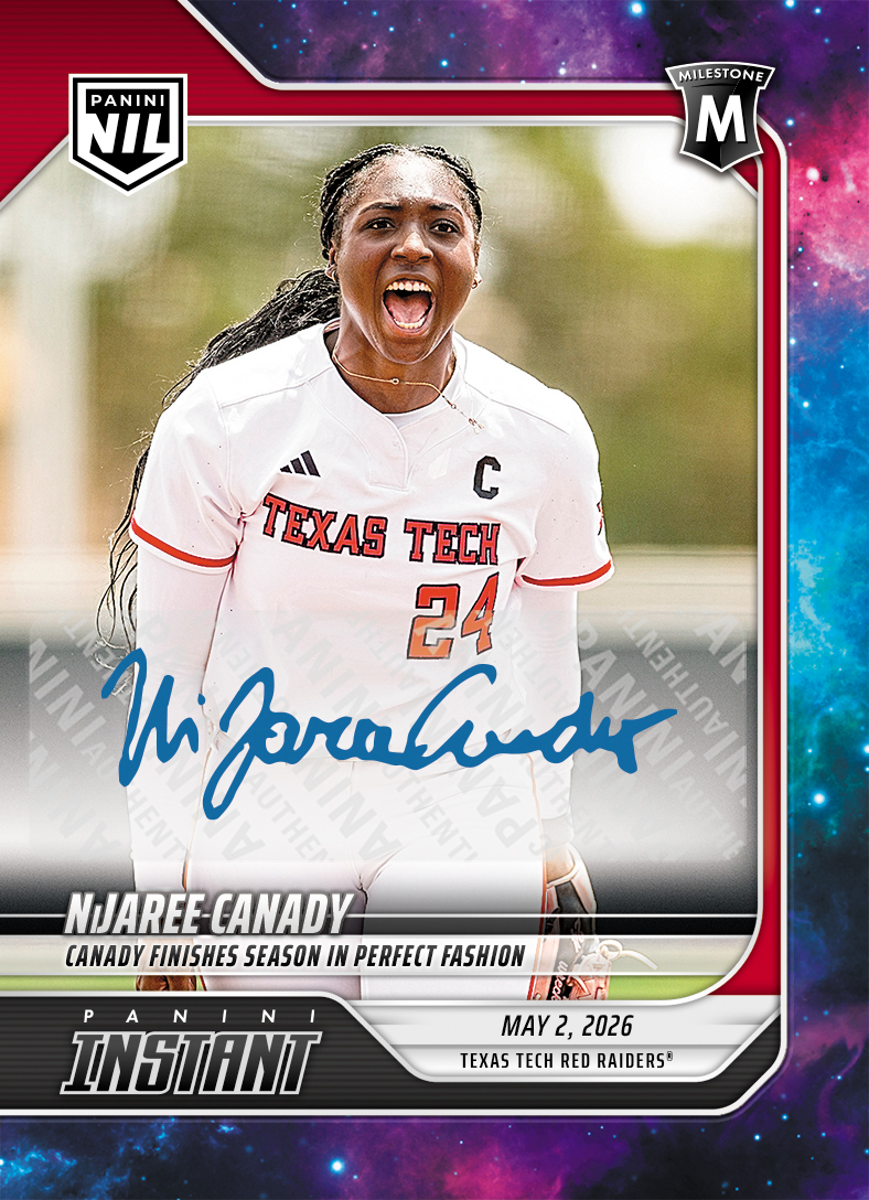 Product image 1 for - NiJaree Canady - 2026 Panini Instant College Softball #1 - Galaxy 1/1 Auto