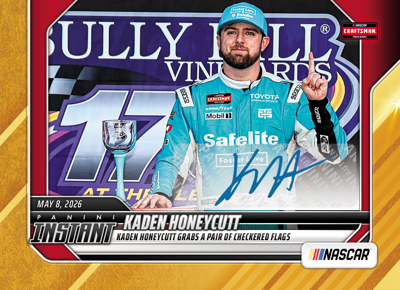 Product image 1 for - Kaden Honeycutt  - 2026 Panini Instant NASCAR #37 - Gold /10 Auto