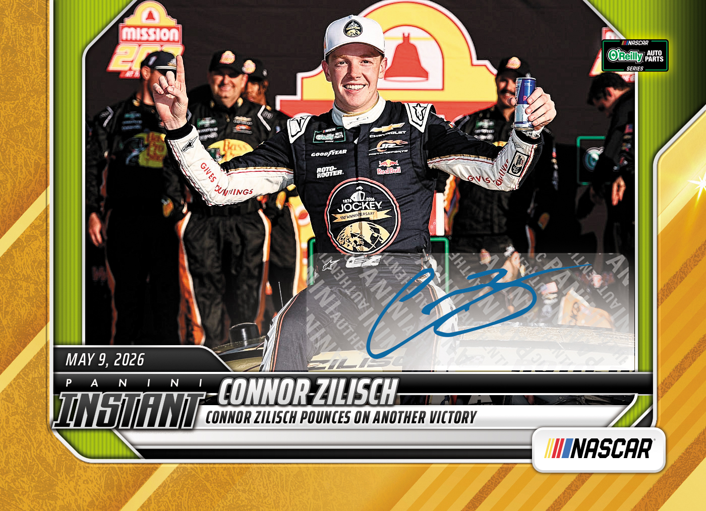 Product image 1 for - Connor Zilisch - 2026 Panini Instant NASCAR #38 - Gold /10 Auto