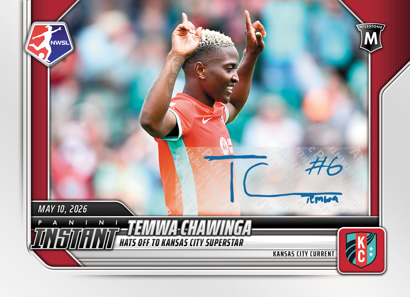 Product image for - Temwa Chawinga - 2026 Panini Instant NWSL #62 - Base /99 Auto