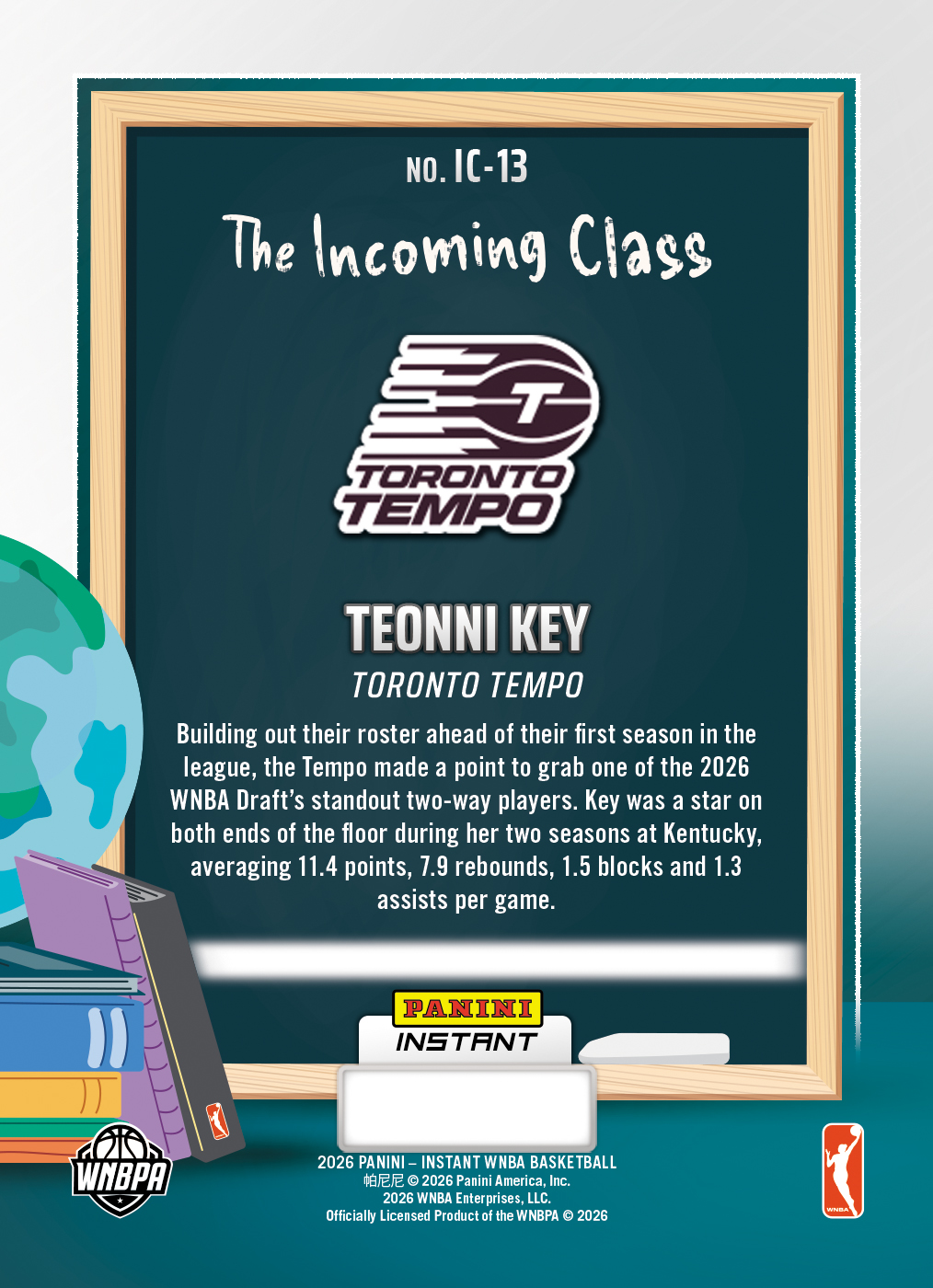 Product image 2 for - Teonni Key - 2026 Panini Instant WNBA The Incoming Class #13 - Base /25 Auto