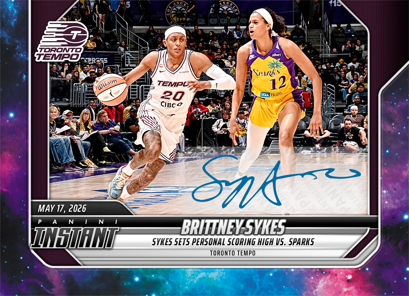 Product image 1 for - Brittney Sykes - 2026 Panini Instant WNBA #68 - Galaxy 1/1 Auto