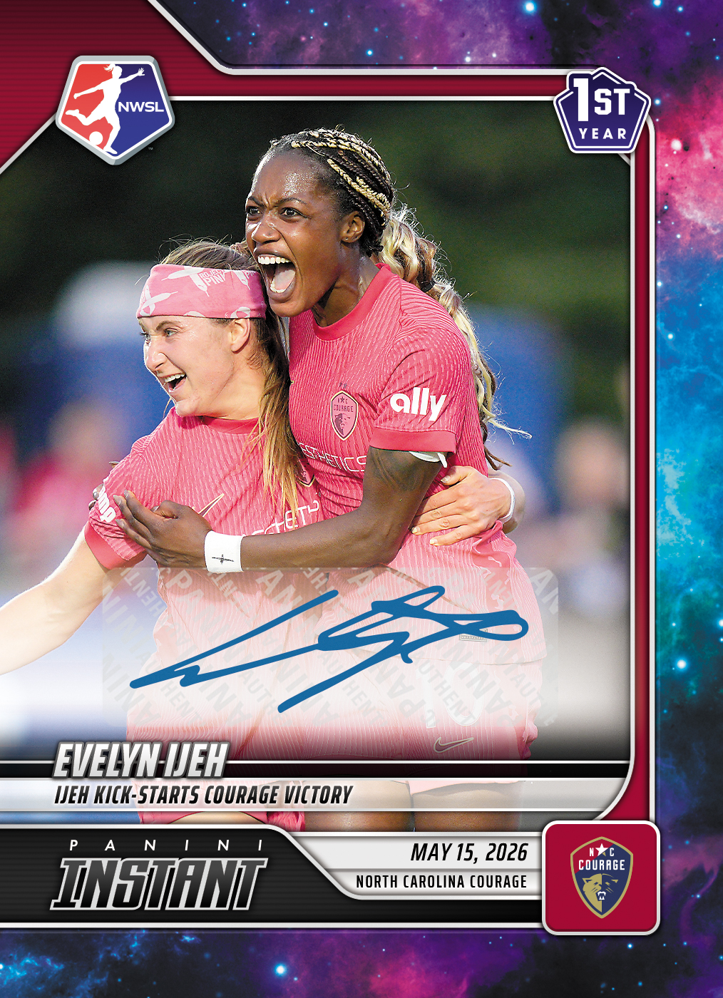 Product image 1 for - Evelyn Ijeh - 2026 Panini Instant NWSL #68 - Galaxy 1/1 Auto