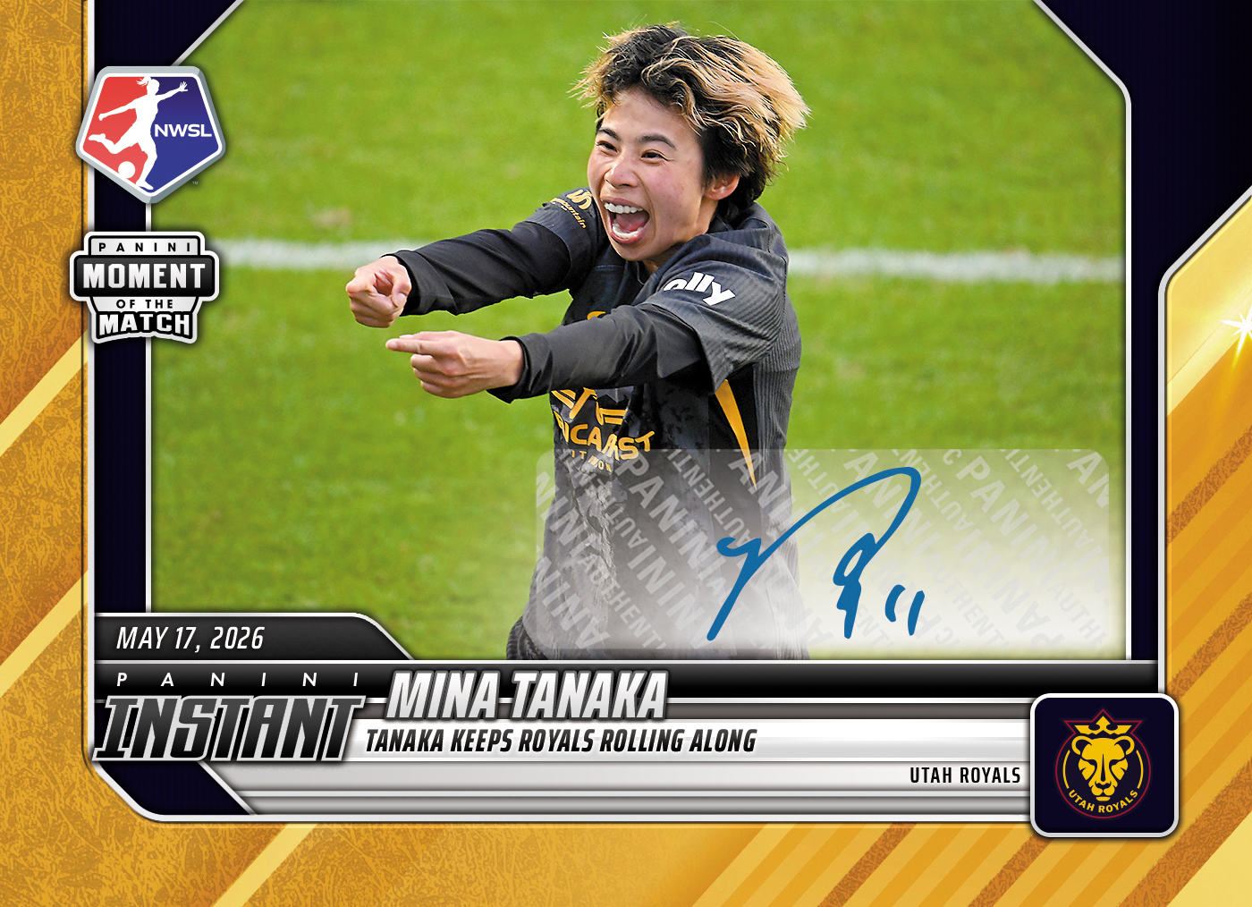 Product image 1 for - Mina Tanaka - 2026 Panini Instant NWSL #70 - Gold /10 Auto
