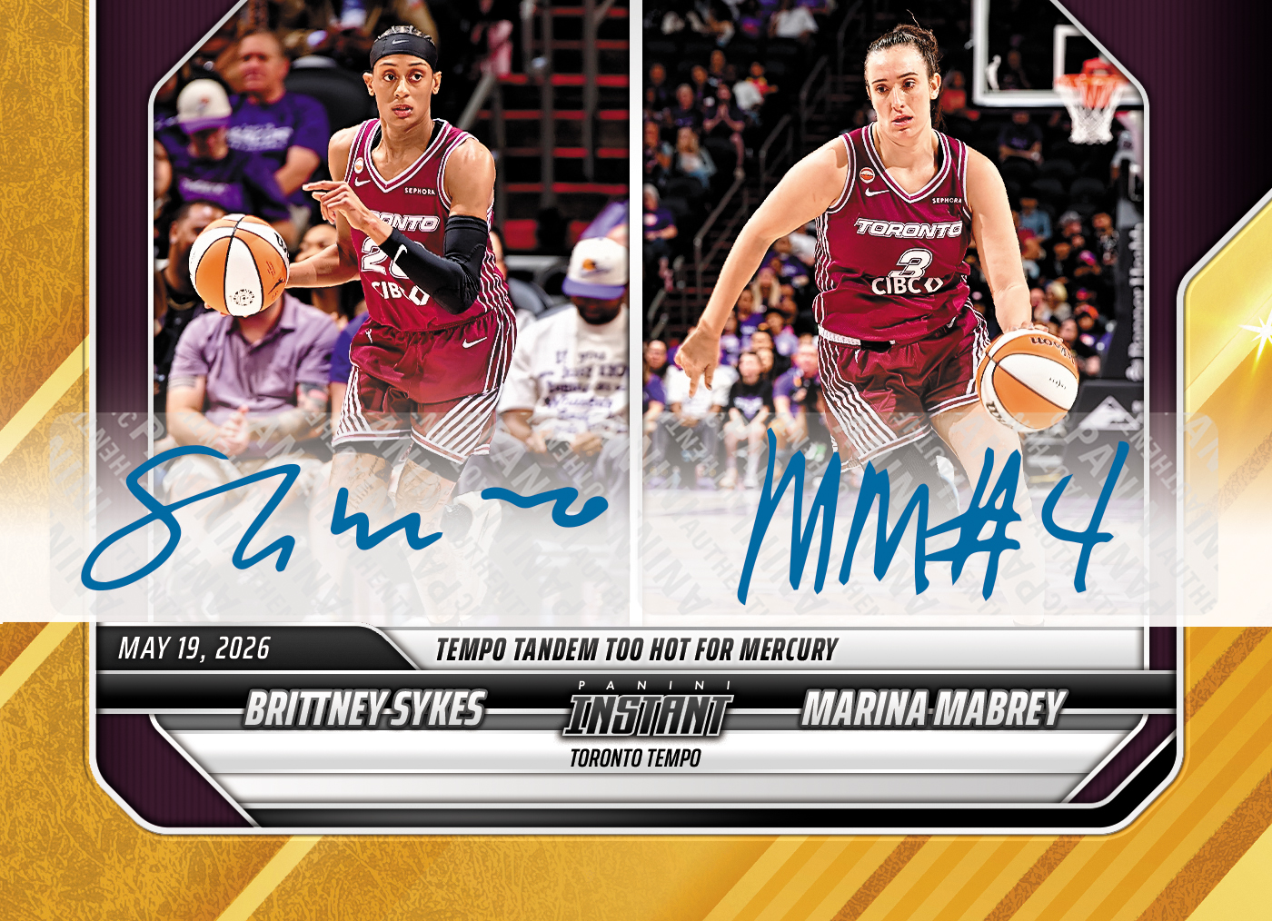 Product image 1 for - Brittney Sykes/Marina Mabrey - 2026 Panini Instant WNBA #73 - Gold /10 Auto
