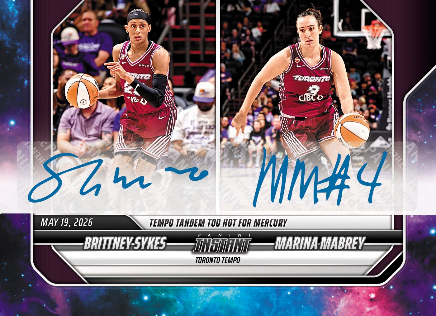 Product image 1 for - Brittney Sykes/Marina Mabrey - 2026 Panini Instant WNBA #73 - Galaxy 1/1 Auto