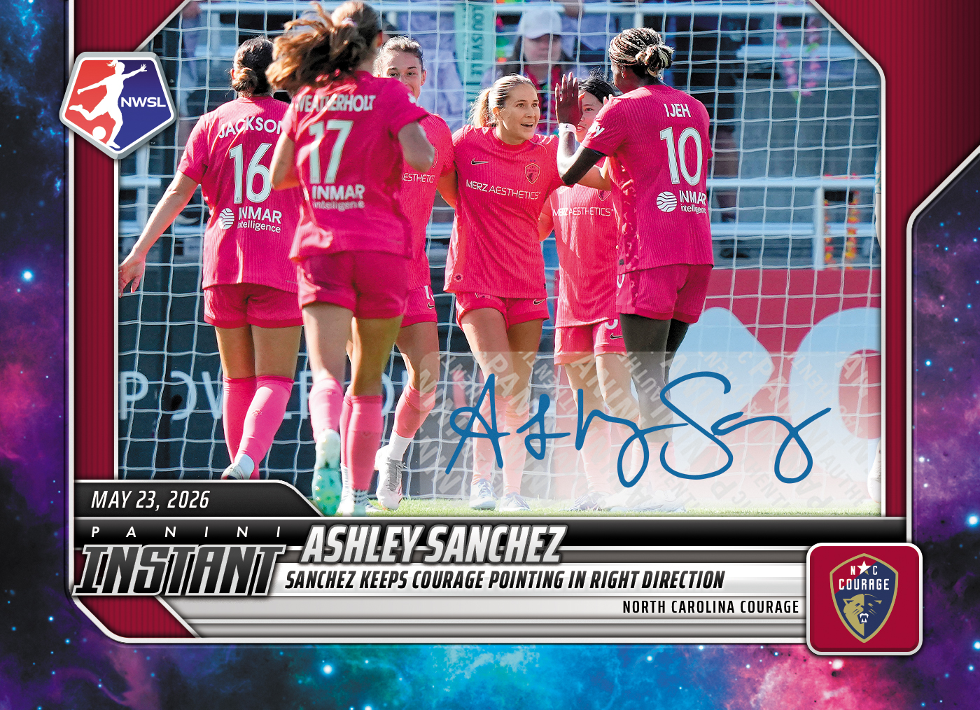 Product image 1 for - Ashley Sanchez - 2026 Panini Instant NWSL #74 - Galaxy 1/1 Auto
