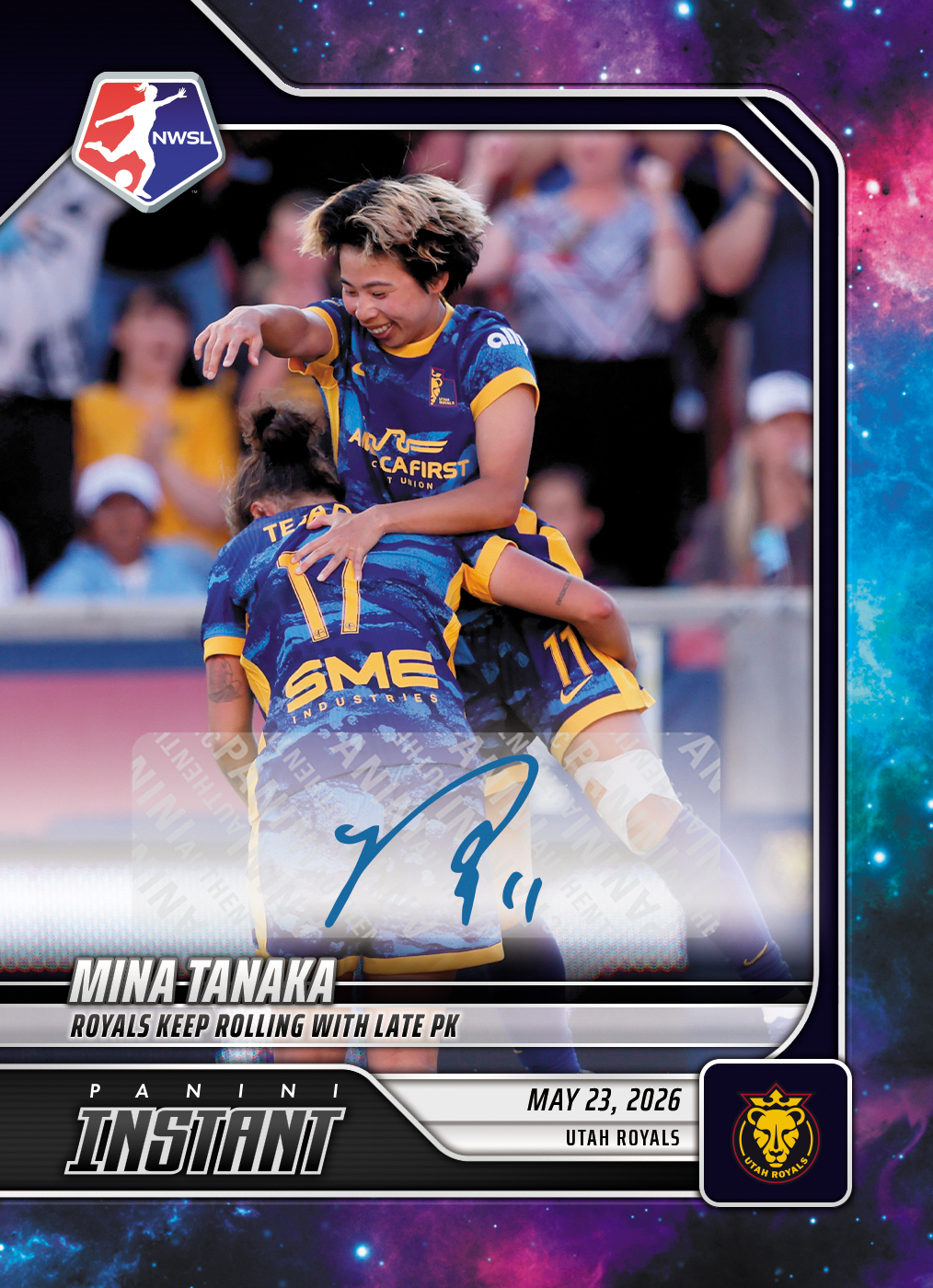 Product image 1 for - Mina Tanaka - 2026 Panini Instant NWSL #75 - Galaxy 1/1 Auto