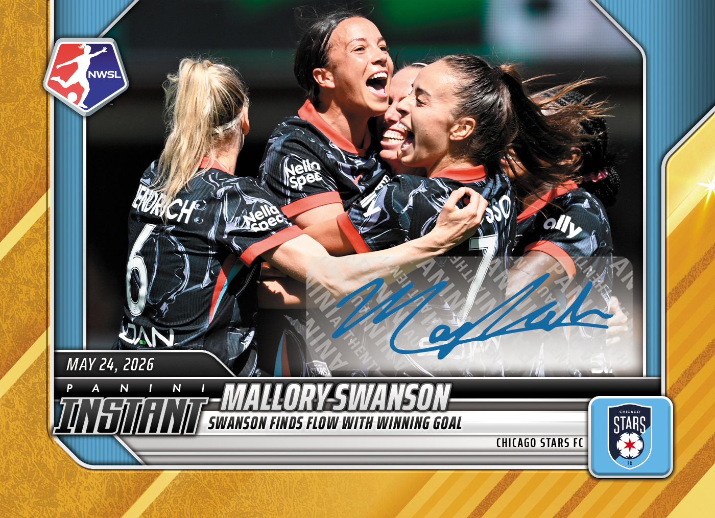 Product image 1 for - Mallory Swanson - 2026 Panini Instant NWSL #78 - Gold /10 Auto