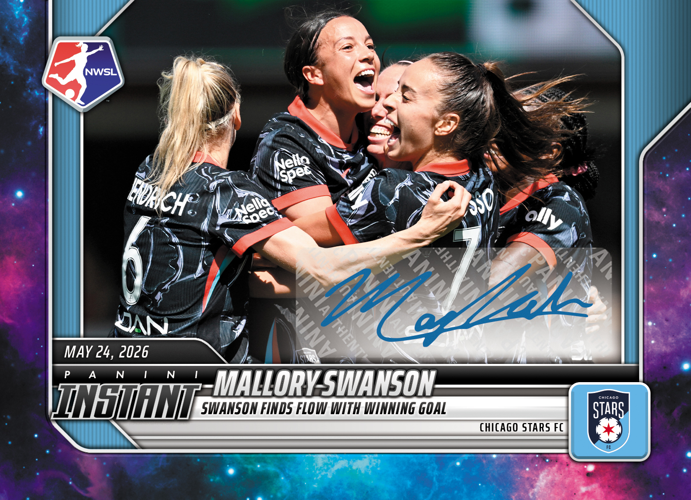 Product image 1 for - Mallory Swanson - 2026 Panini Instant NWSL #78 - Galaxy 1/1 Auto
