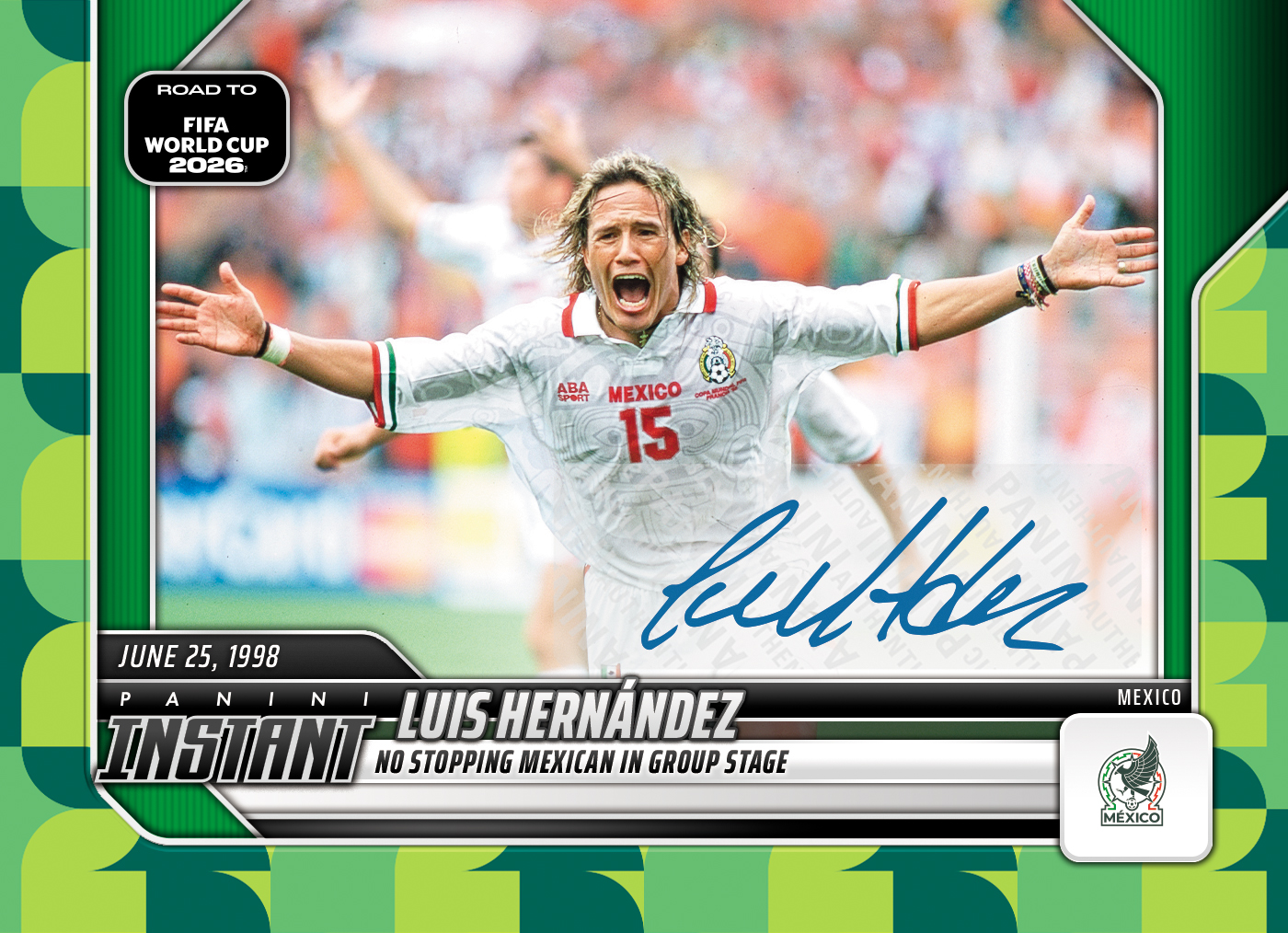 Product image 1 for - Luis Hernandez - 2026 Panini Instant Road to FIFA World Cup 2026™ #25 - Green /10 Auto