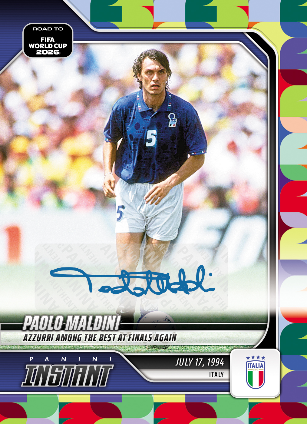 Product image 1 for - Paolo Maldini - 2026 Panini Instant Road to FIFA World Cup 2026™ #28 - Multi 1/1 Auto