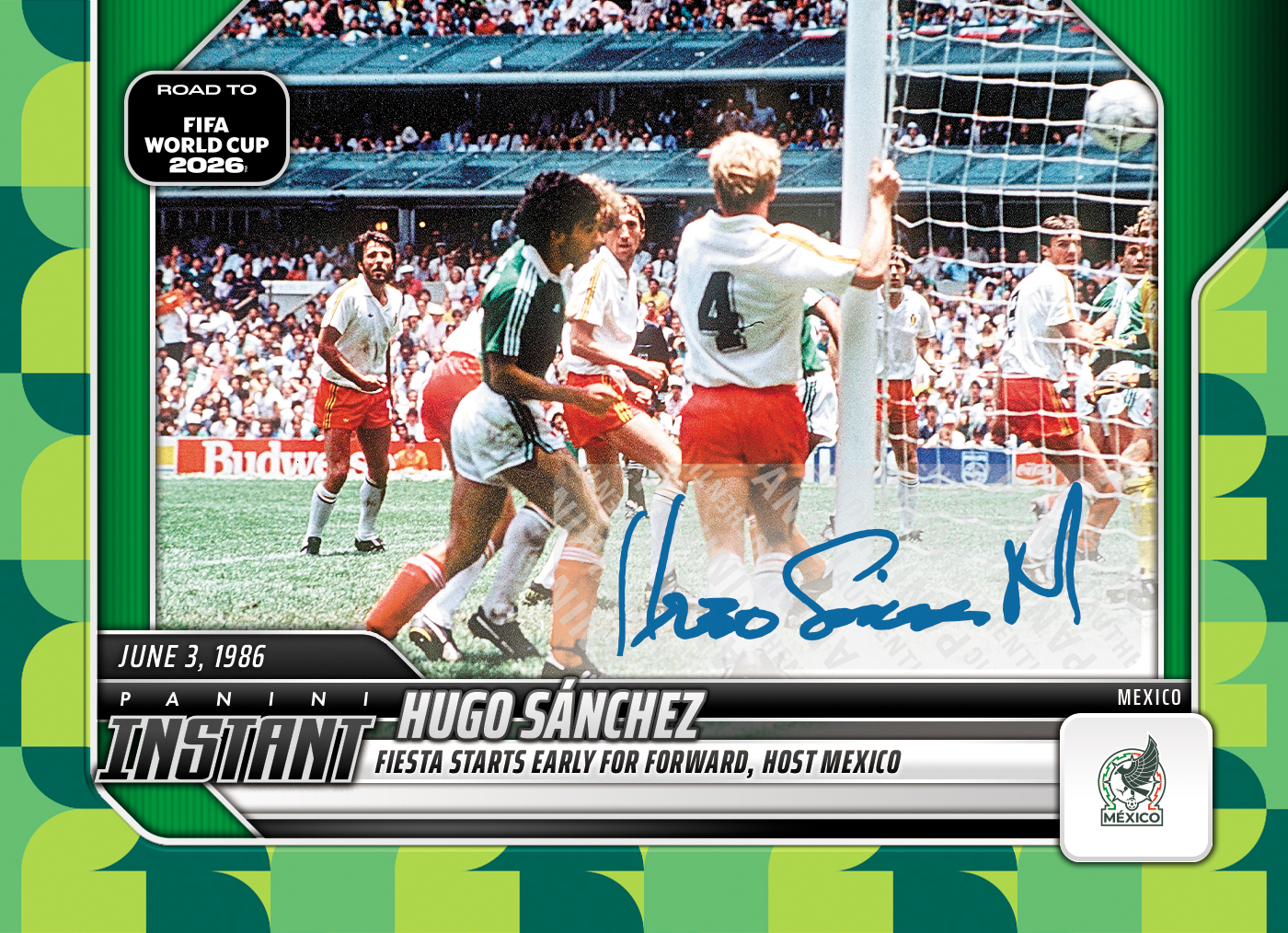Product image 1 for - Hugo Sanchez - 2026 Panini Instant Road to FIFA World Cup 2026™ #34 - Green /10 Auto