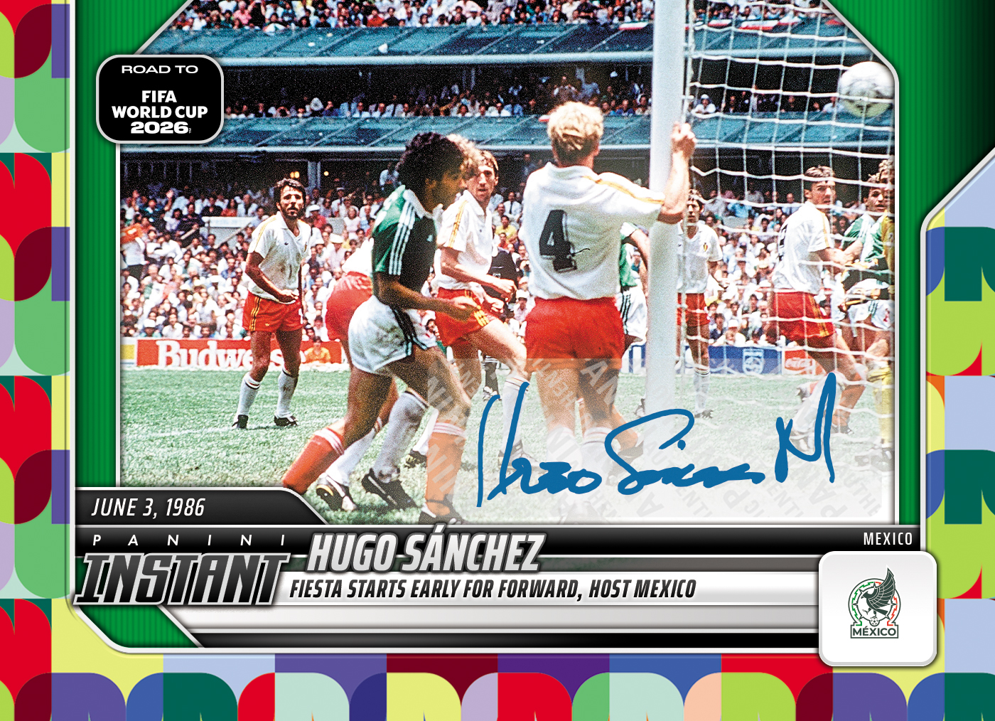 Product image 1 for - Hugo Sanchez - 2026 Panini Instant Road to FIFA World Cup 2026™ #34 - Multi 1/1 Auto