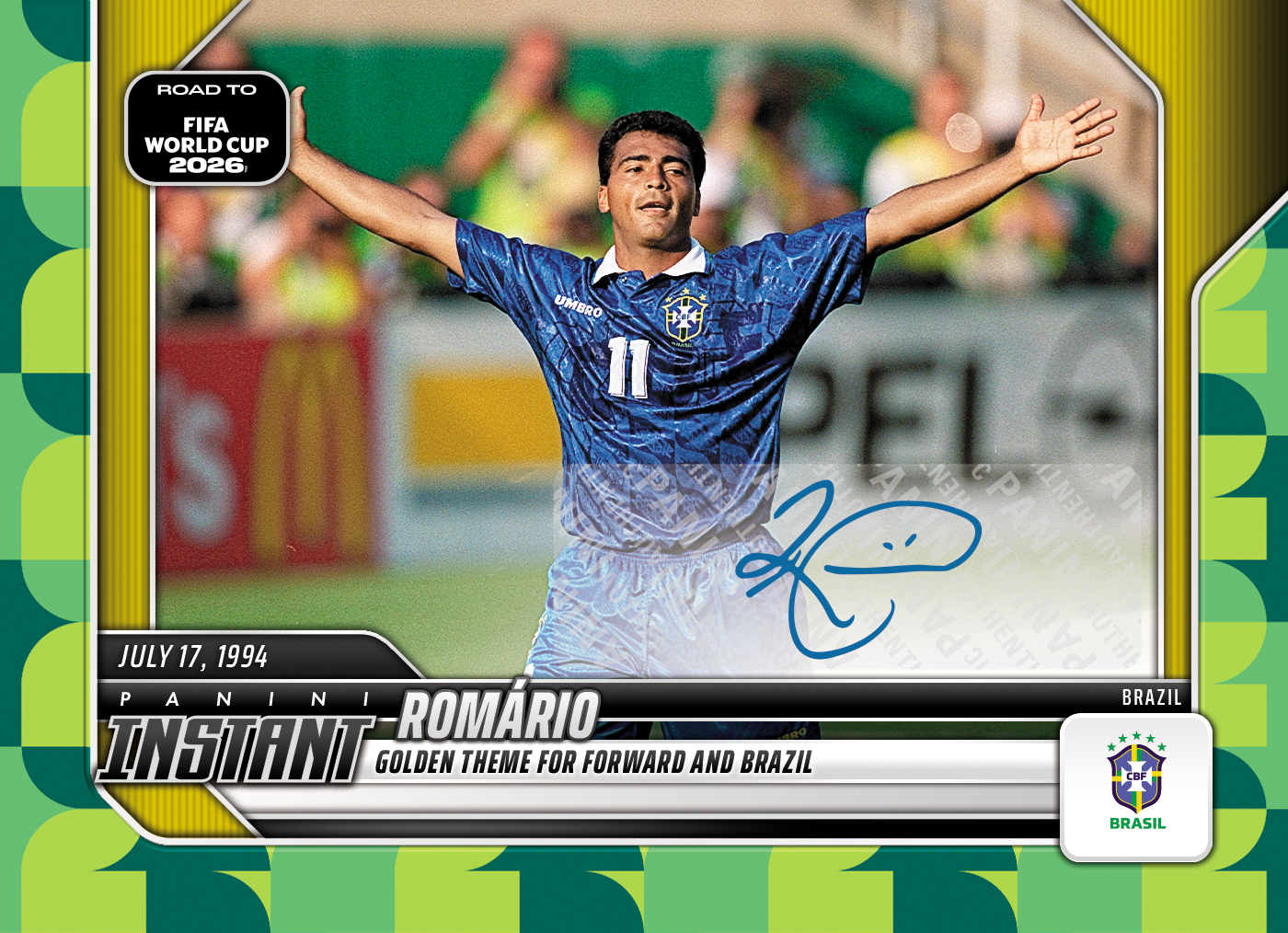 Product image 1 for - Romario - 2026 Panini Instant Road to FIFA World Cup 2026™ #39 - Green /10 Auto