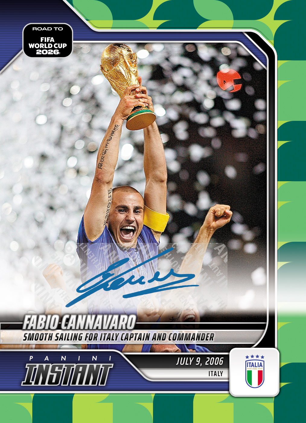 Product image 1 for - Fabio Cannavaro - 2026 Panini Instant Road to FIFA World Cup 2026™ #42 - Green /10 Auto