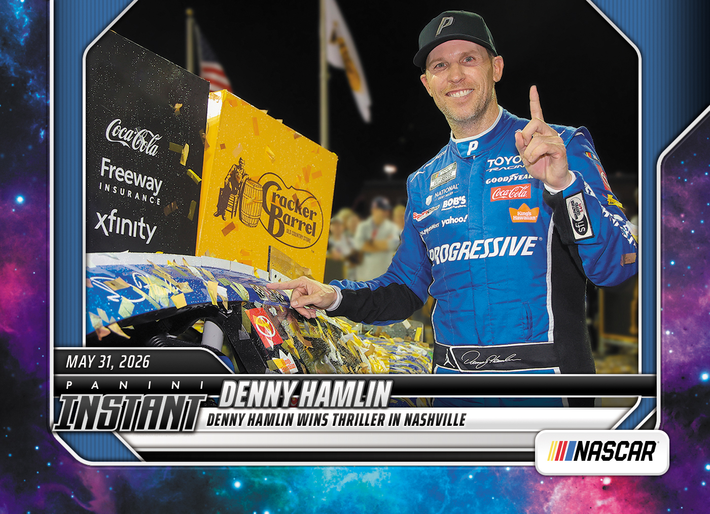 Product image 1 for - Denny Hamlin - 2026 Panini Instant NASCAR #49 - Galaxy 1/1