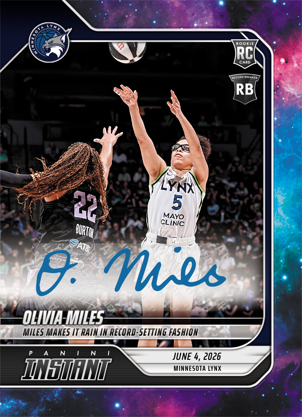 Product image 1 for - Olivia Miles - 2026 Panini Instant WNBA #125 - Galaxy 1/1 Auto