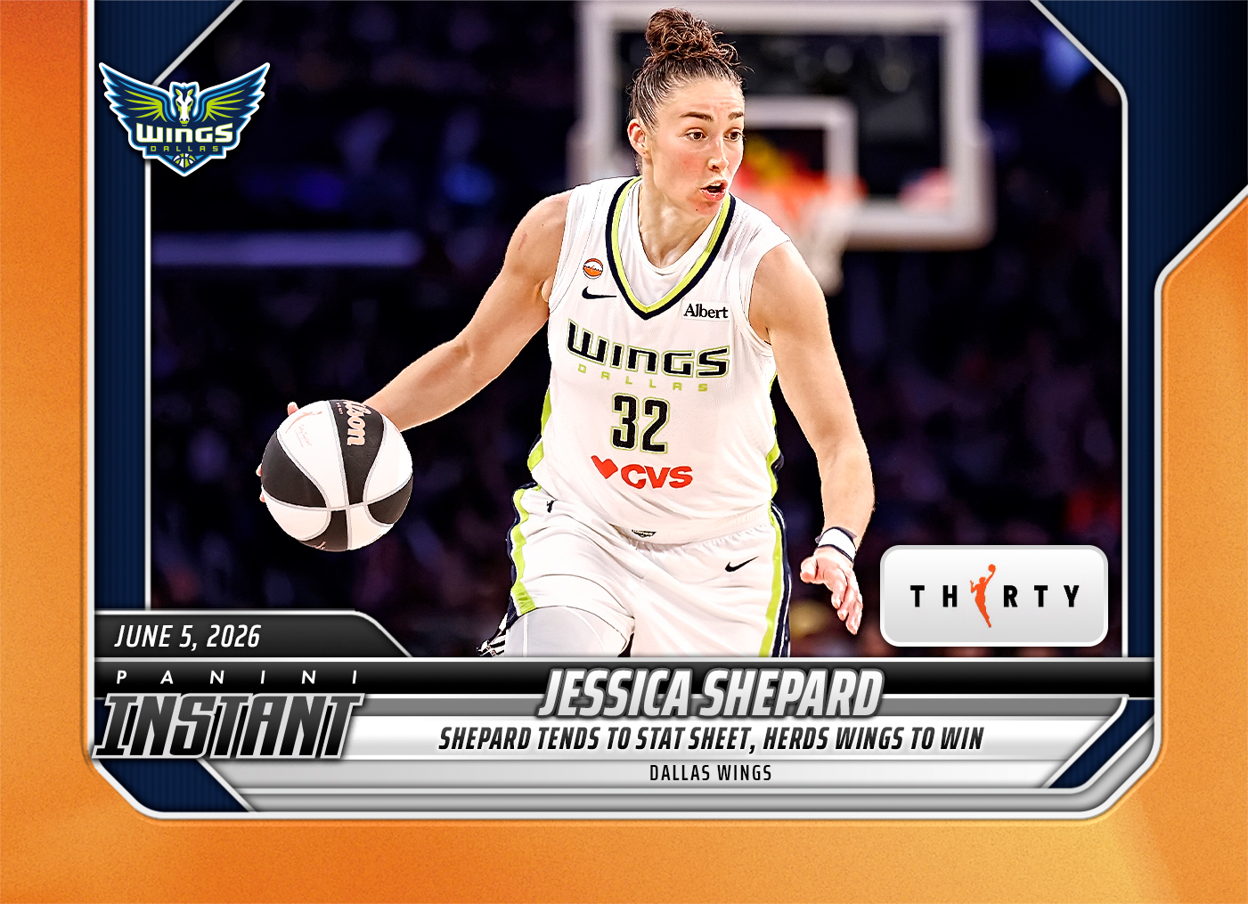 Product image 1 for - Jessica Shepard - 2026 Panini Instant WNBA #127 - 30th Anniversary /30