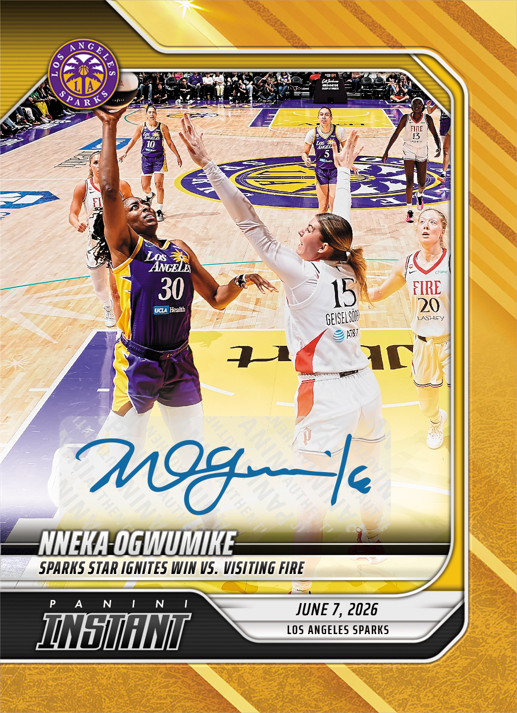 Product image 1 for - Nneka Ogwumike - 2026 Panini Instant WNBA #135 - Gold /10 Auto