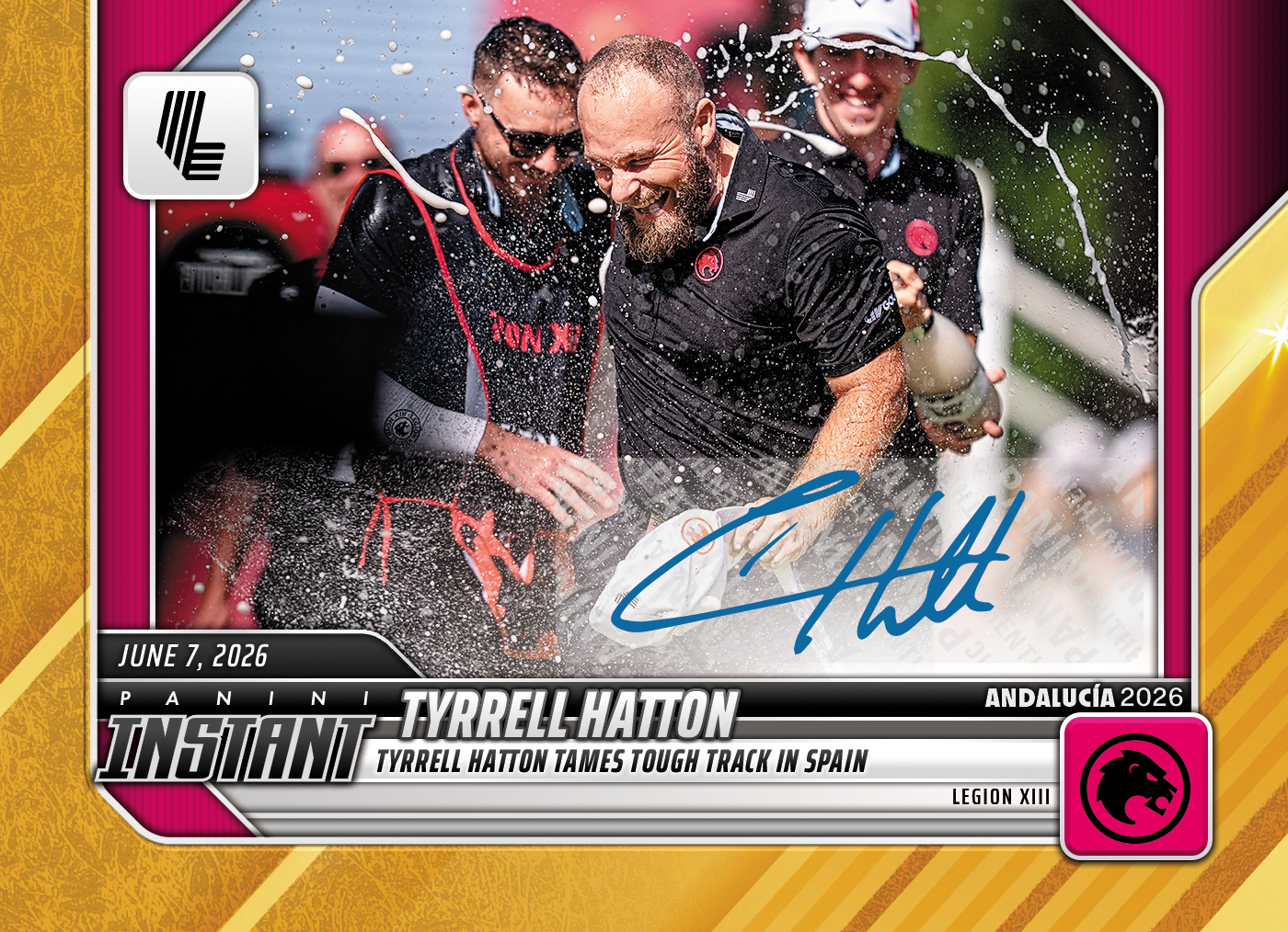 Product image 1 for - Tyrrell Hatton - 2026 Panini Instant LIV Golf #18 - Gold /10 Auto
