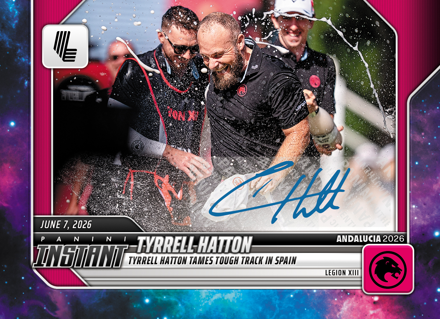 Product image 1 for - Tyrrell Hatton - 2026 Panini Instant LIV Golf #18 - Galaxy 1/1 Auto