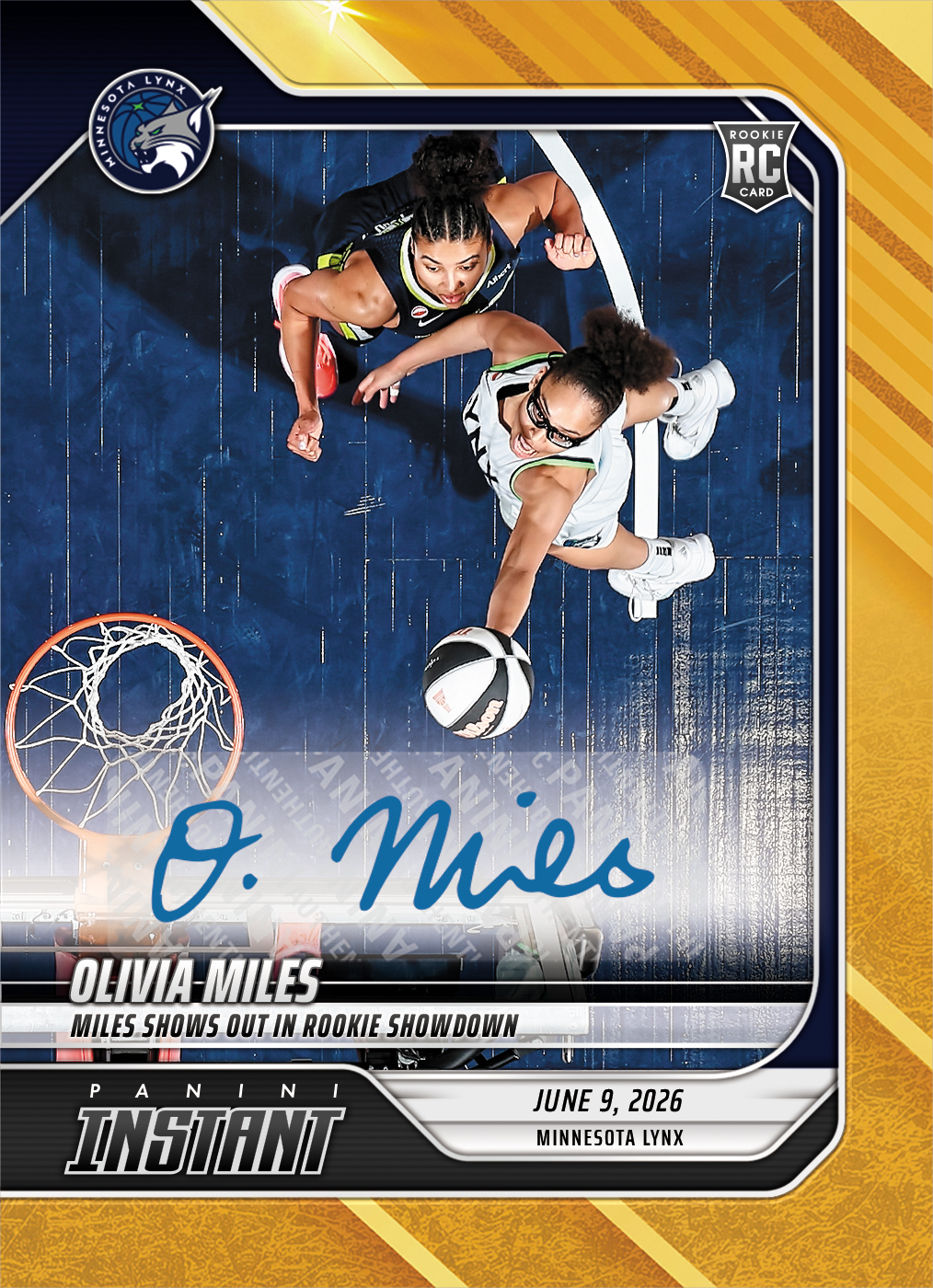 Product image 1 for - Olivia Miles - 2026 Panini Instant WNBA #140 - Gold /10 Auto