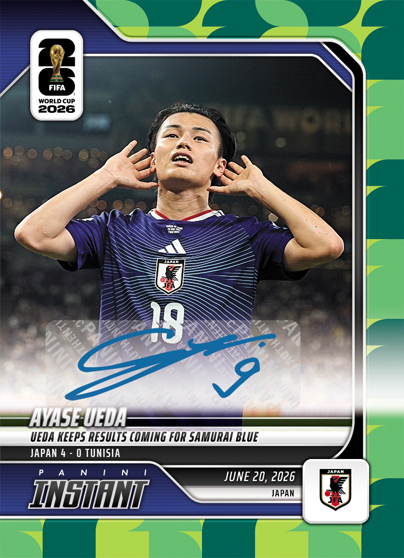 Product image 1 for - Ayase Ueda - 2026 Panini Instant FIFA World Cup 2026™ #77 - Green /10 Auto