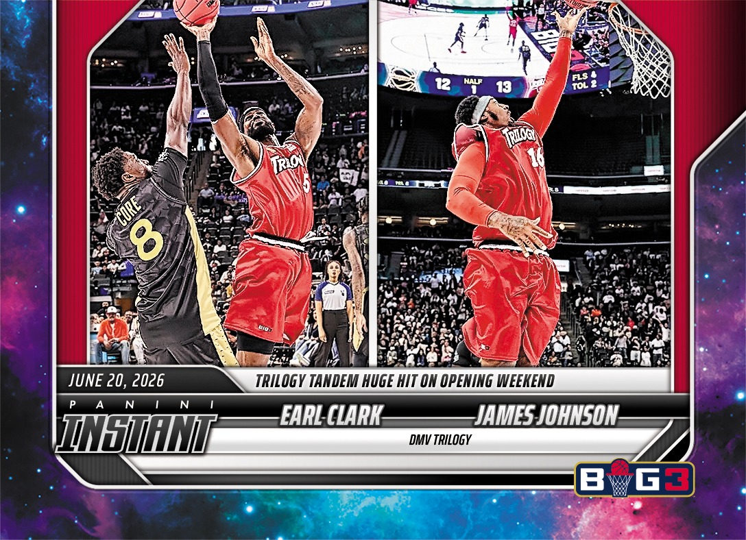 Detailed Image of Earl Clark/James Johnson - 2026 Panini Instant Big3 #2 - Galaxy 1/1