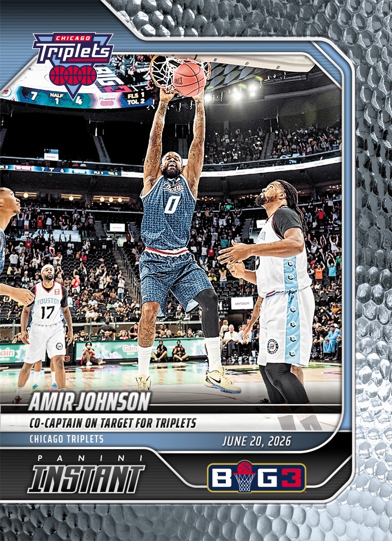 Detailed Image of Amir Johnson - 2026 Panini Instant Big3 #4 - Metallic /5