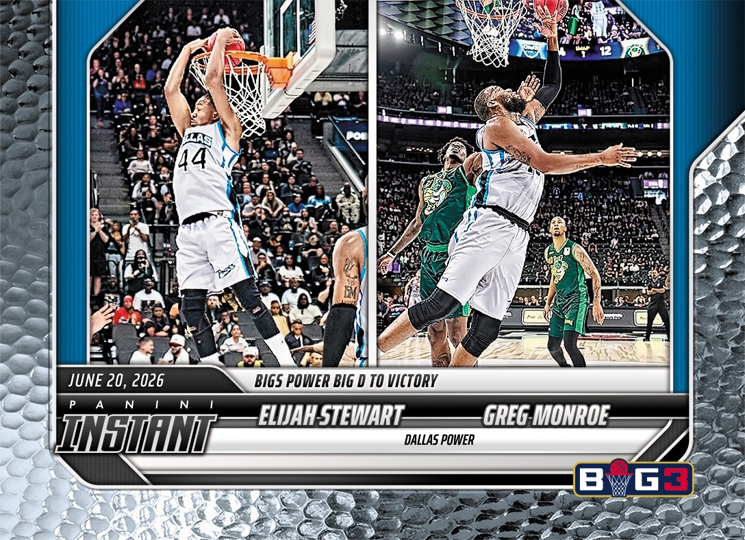 Detailed Image of Elijah Stewart/Greg Monroe - 2026 Panini Instant Big3 #6 - Metallic /5