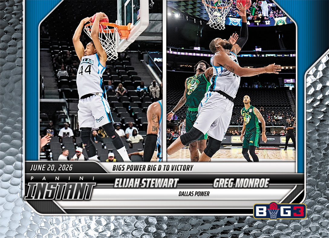 Product image 1 for - Elijah Stewart/Greg Monroe - 2026 Panini Instant Big3 #6 - Metallic /5