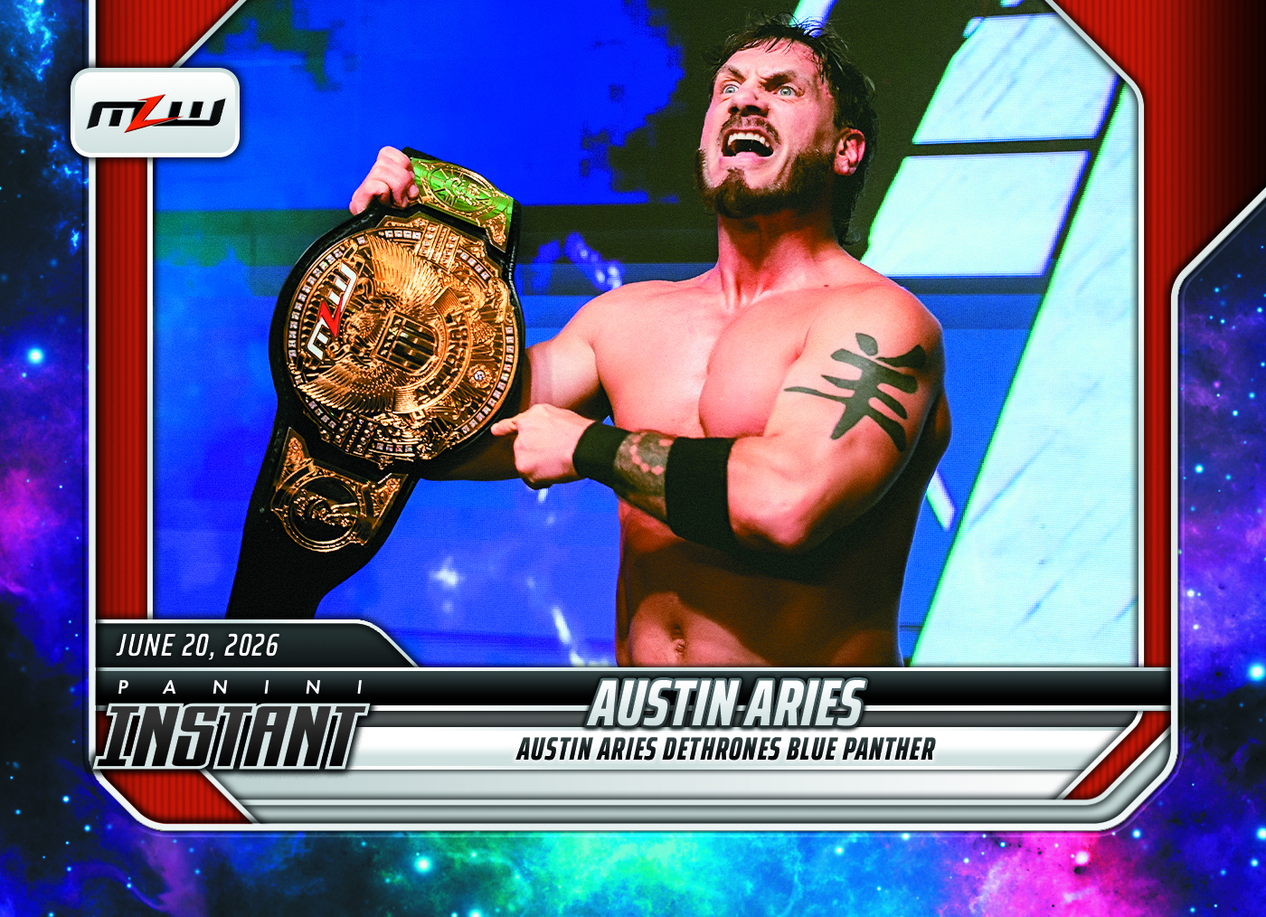 Detailed Image of Austin Aries - 2026 Panini Instant MLW #8 - Galaxy 1/1