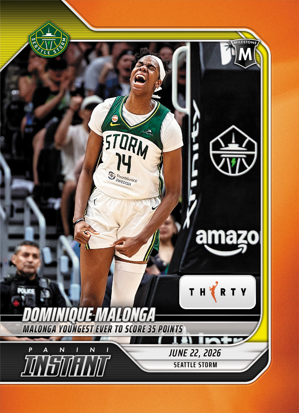 Detailed Image of Dominique Malonga - 2026 Panini Instant WNBA #187 - 30th Anniversary /30