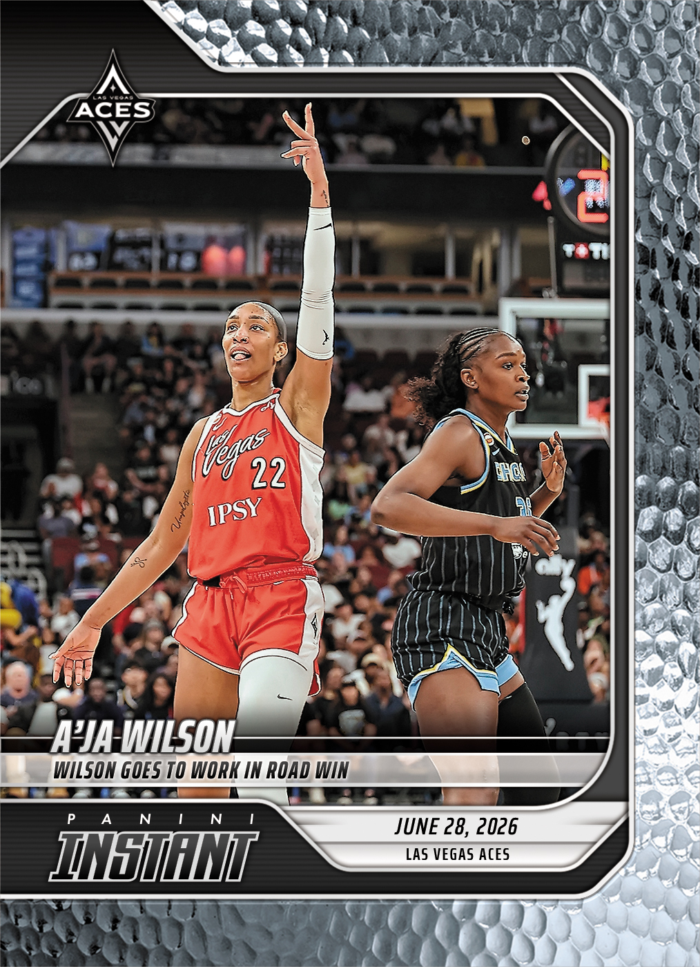 Detailed Image of A'ja Wilson - 2026 Panini Instant WNBA #202 - Metallic /5