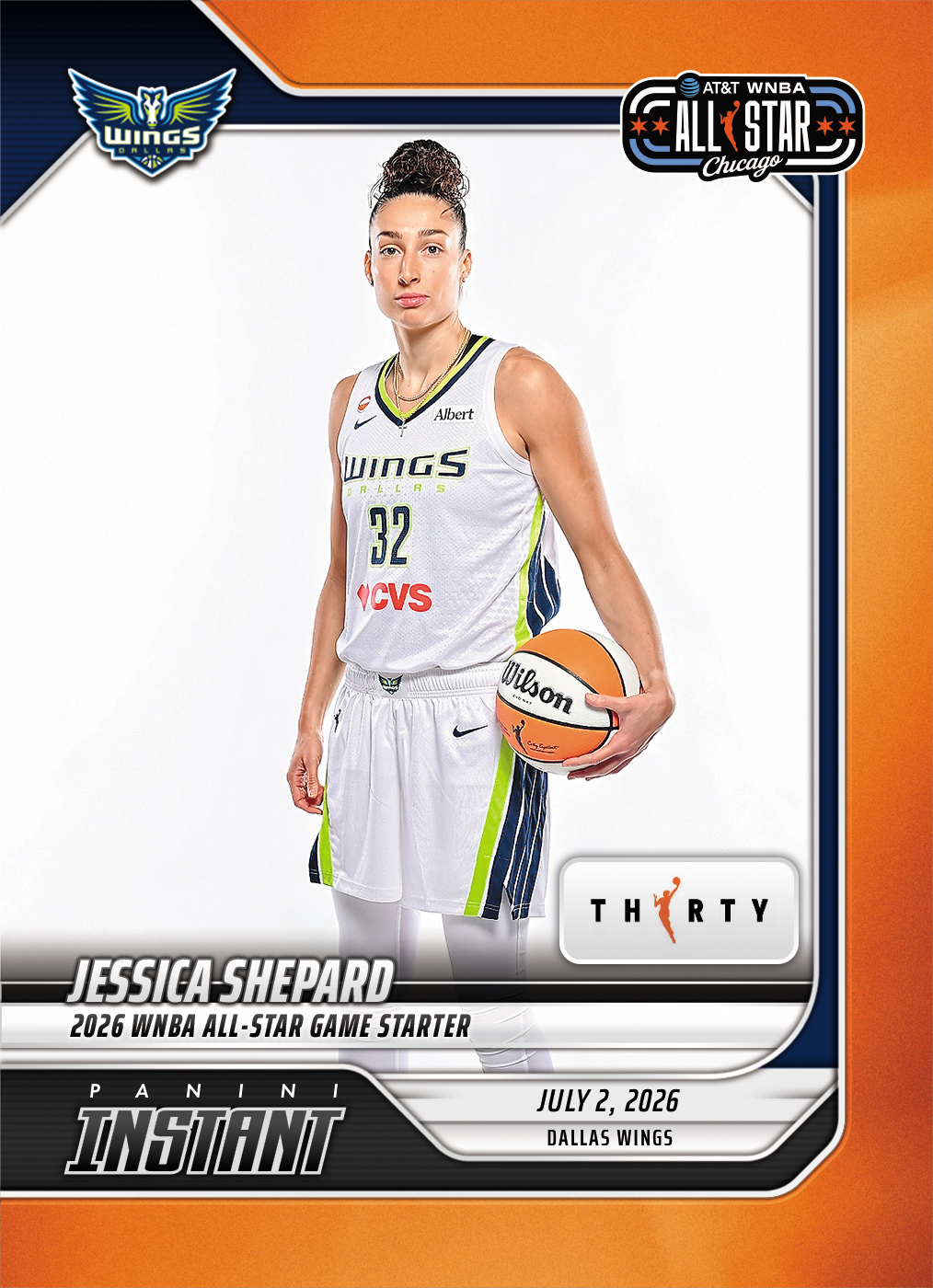 Detailed Image of Jessica Shepard - 2026 Panini Instant WNBA #212 - 30th Anniversary /30