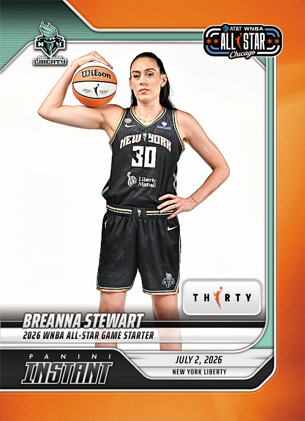 Product image for - Breanna Stewart - 2026 Panini Instant WNBA #214 - 30th Anniversary /30
