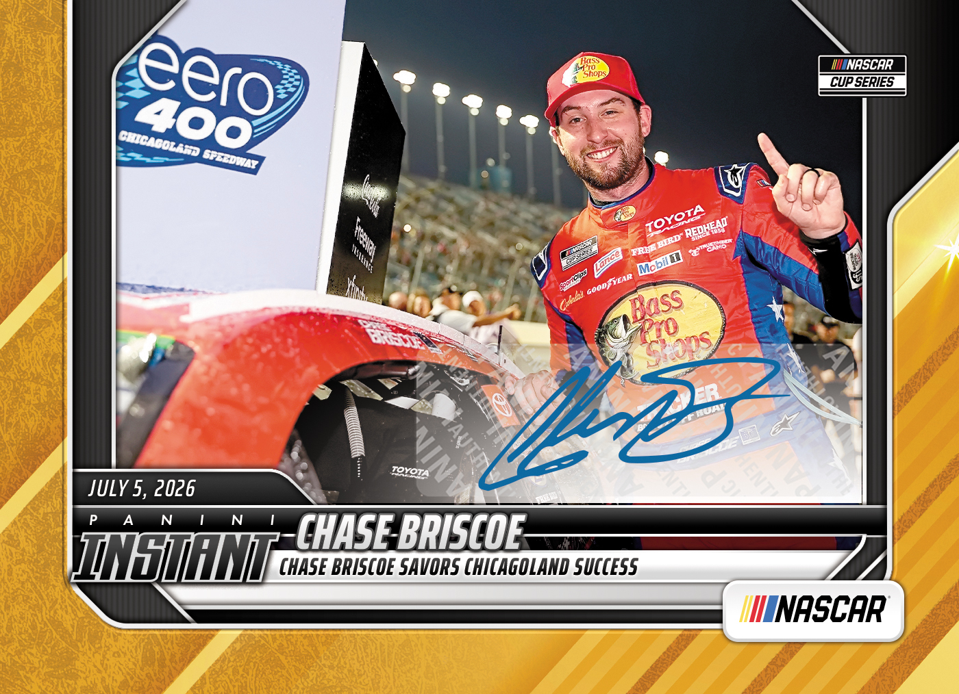 Detailed Image of Chase Briscoe - 2026 Panini Instant NASCAR #61 - Gold /10 Auto