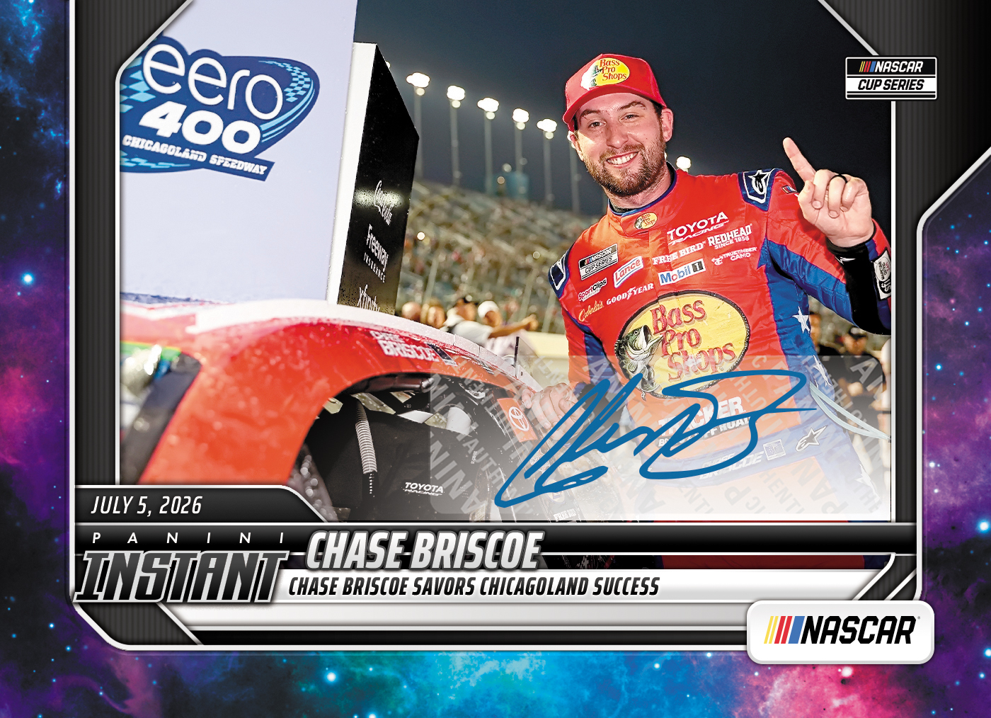 Detailed Image of Chase Briscoe - 2026 Panini Instant NASCAR #61 - Galaxy 1/1 Auto