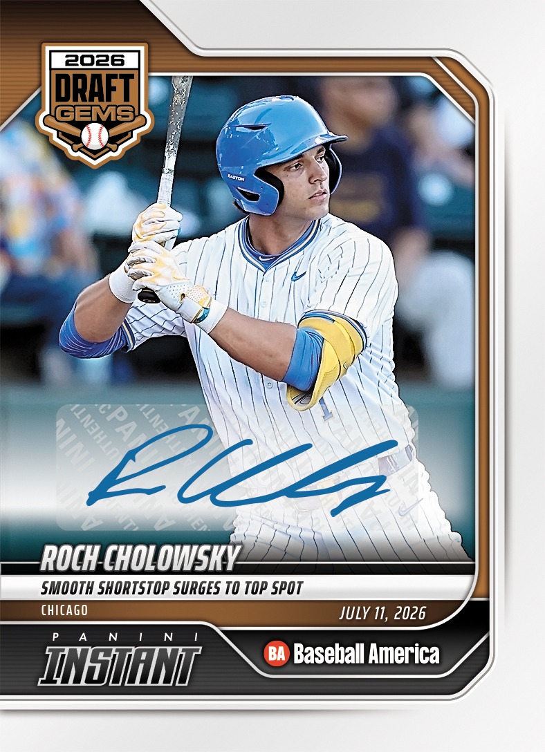 Detailed Image of Roch Cholowsky - 2026 Panini Instant Baseball #1 - Base /99 Auto
