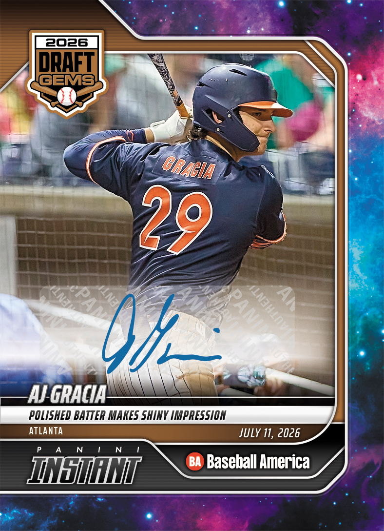 Product image 1 for - AJ Gracia - 2026 Panini Instant Baseball #2 - Galaxy 1/1 Auto