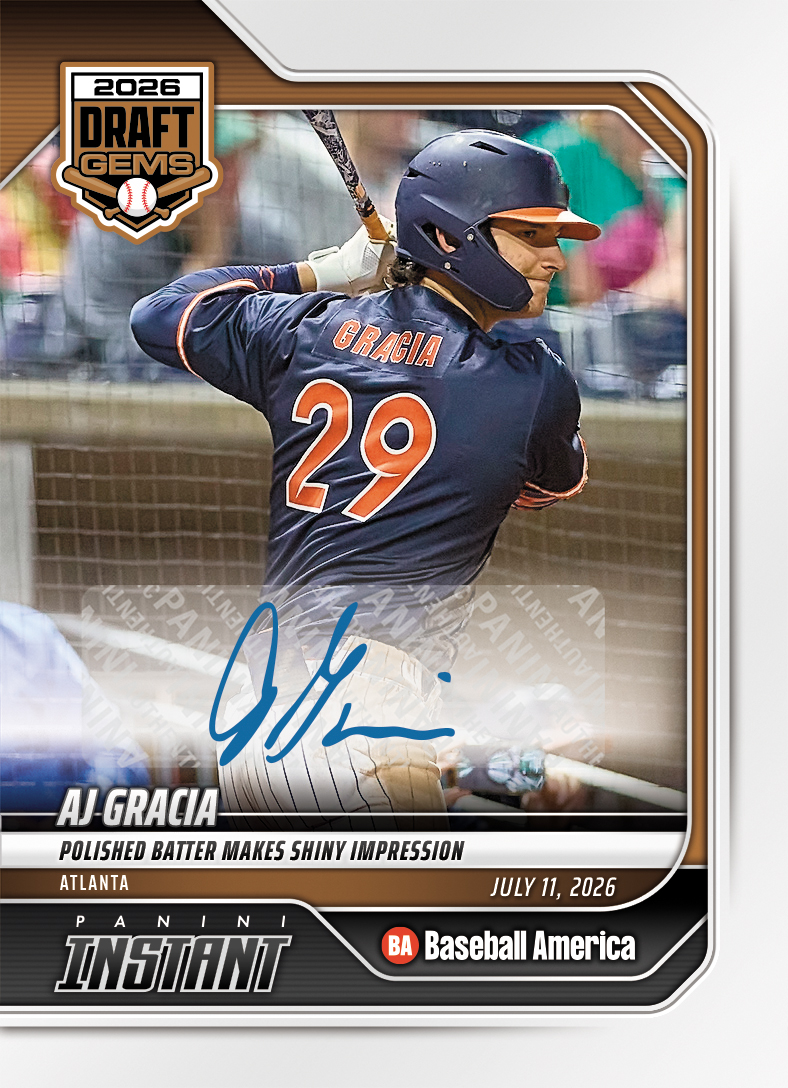 Product image 1 for - AJ Gracia - 2026 Panini Instant Baseball #2 - Base /99 Auto