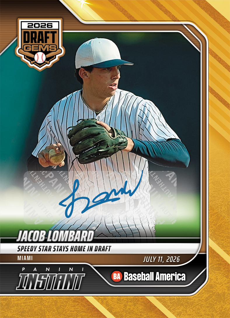 Product image 1 for - Jacob Lombard - 2026 Panini Instant Baseball #4 - Gold /10 Auto