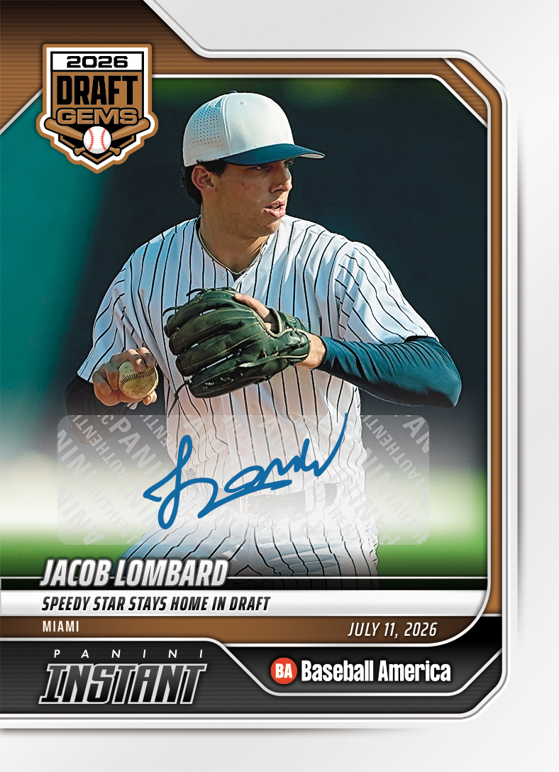 Product image 1 for - Jacob Lombard - 2026 Panini Instant Baseball #4 - Base /99 Auto