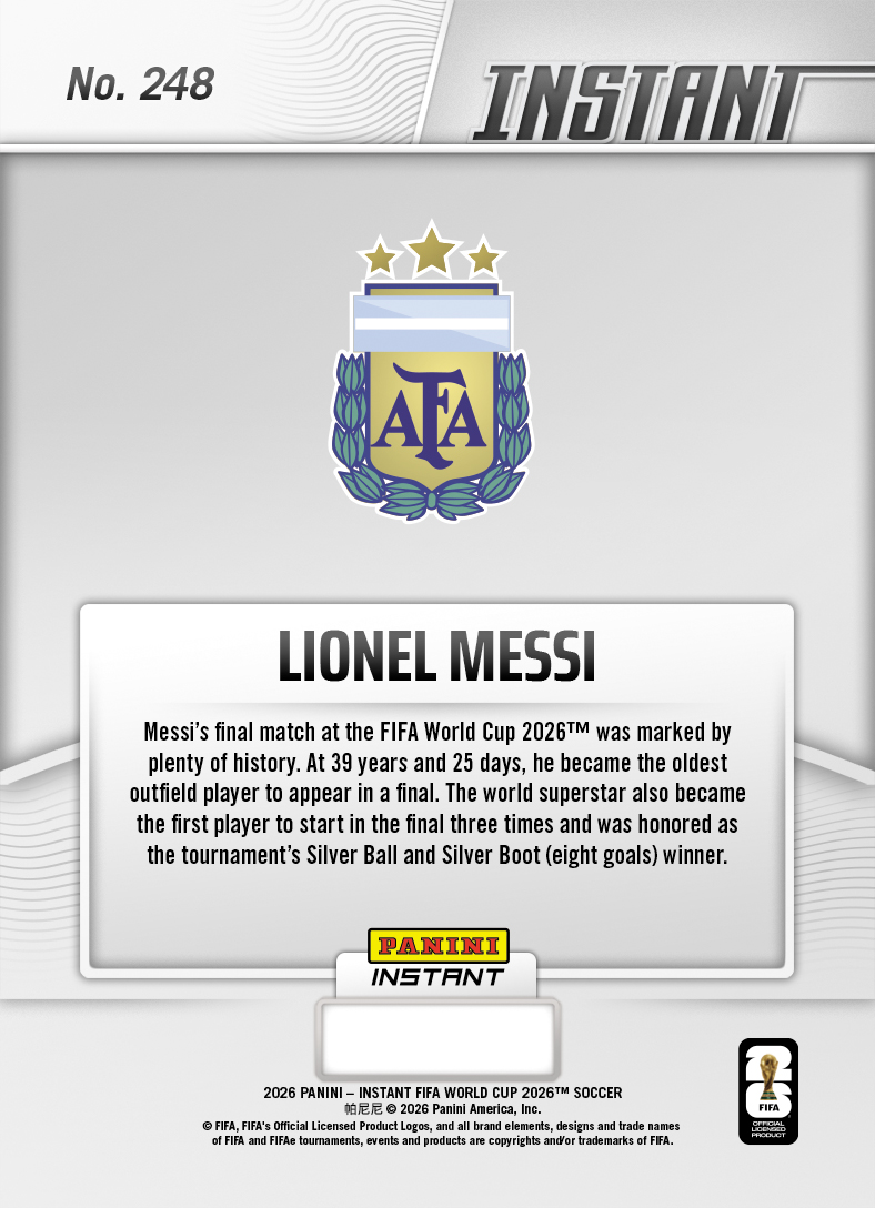 Product thumbnail image 2 of Lionel Messi - 2026 Panini Instant FIFA World Cup 2026™ #248 - Base Card 25-pack