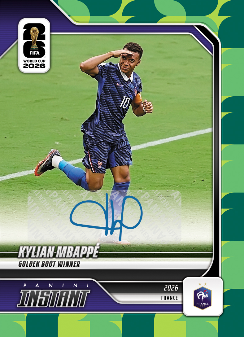 Detailed Image of Kylian Mbappe - 2026 Panini Instant FIFA World Cup 2026™ #253 - Green /10 Auto