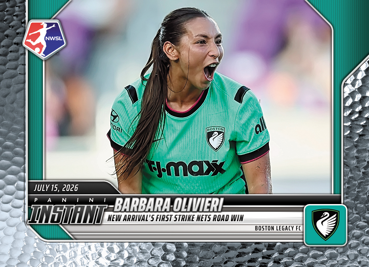 Detailed Image of Barbara Olivieri - 2026 Panini Instant NWSL #103 - Metallic /5