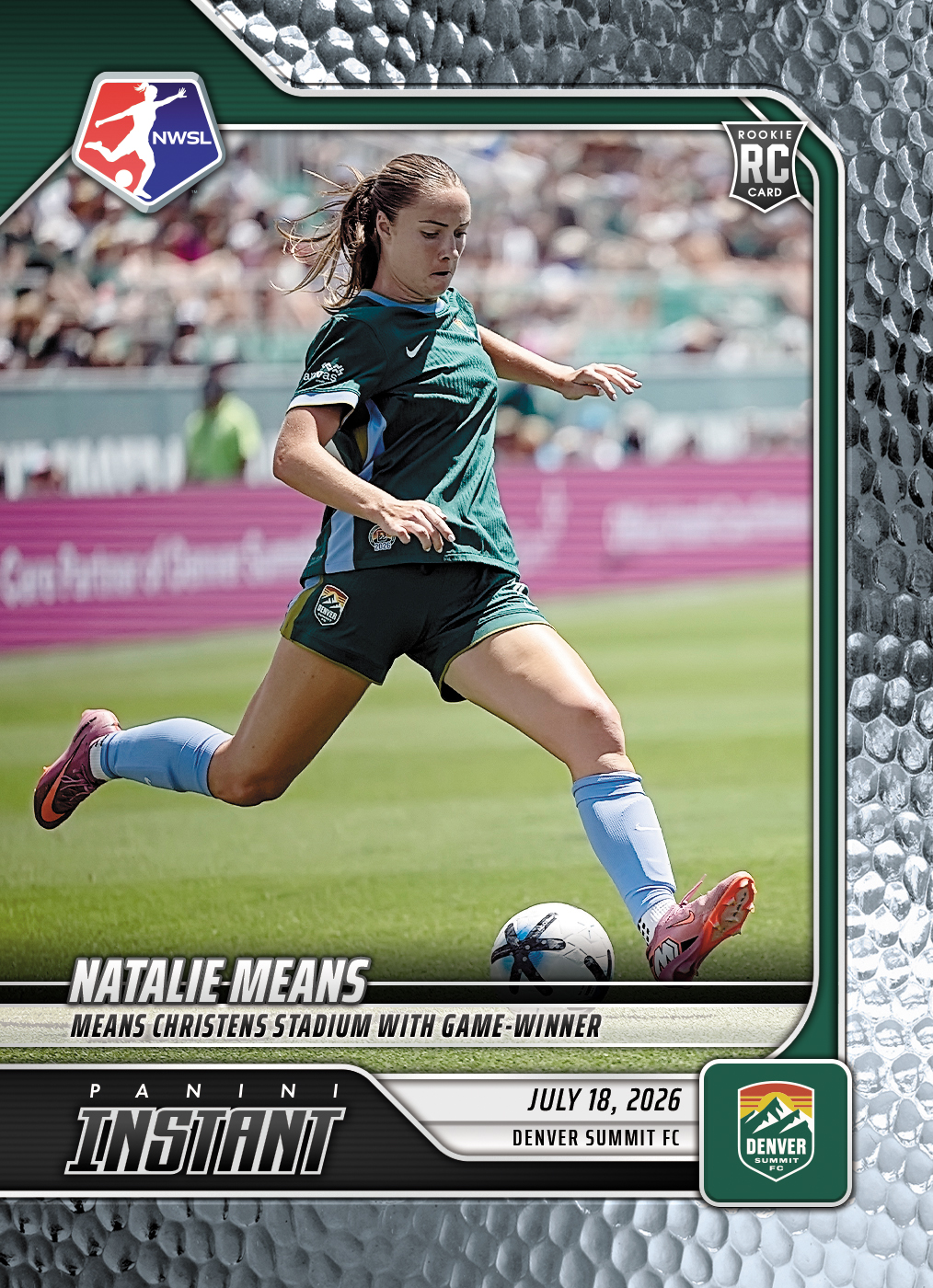 Detailed Image of Natalie Means - 2026 Panini Instant NWSL #106 - Metallic /5