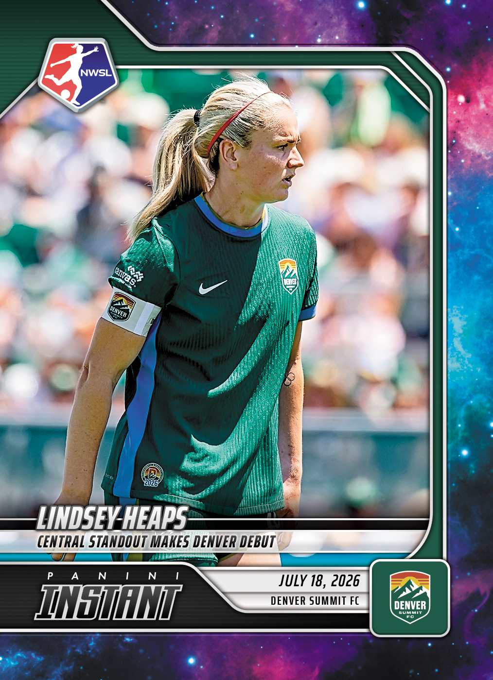 Detailed Image of Lindsey Heaps - 2026 Panini Instant NWSL #107 - Galaxy 1/1